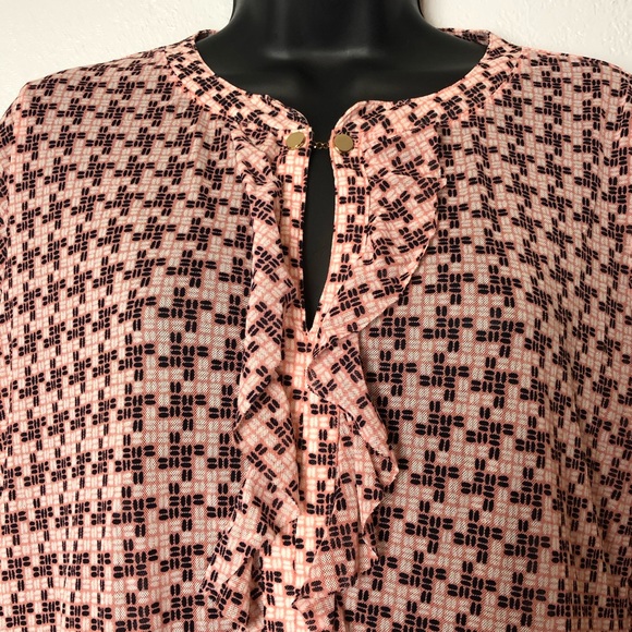 THE LIMITED sheer houndstooth blouse shirt Sz L - Picture 2 of 11